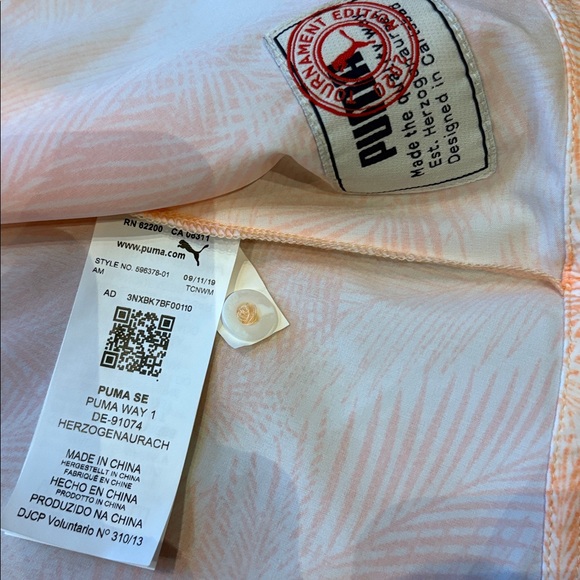 Puma Men's Tropical Orange Golf Shirt - Picture 6 of 6